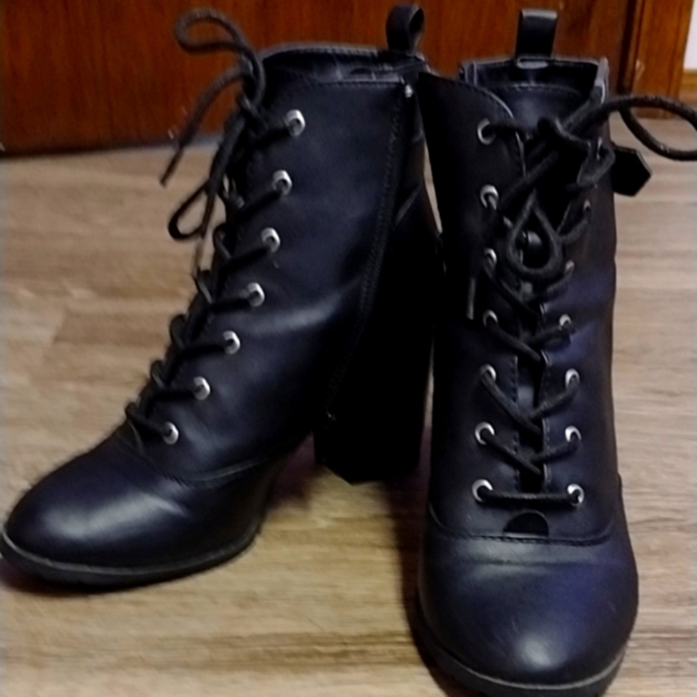 Black high heel boots